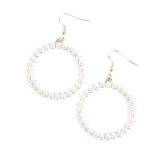 Elegant Silver Pearl Hoop Earrings